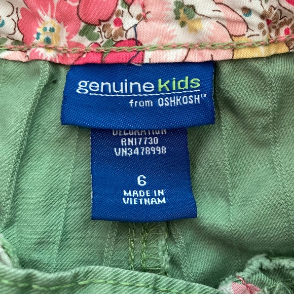 Girls size 6 Genuine Kids from Oshkosh green pants with adjustable waist - Picture 5 of 7